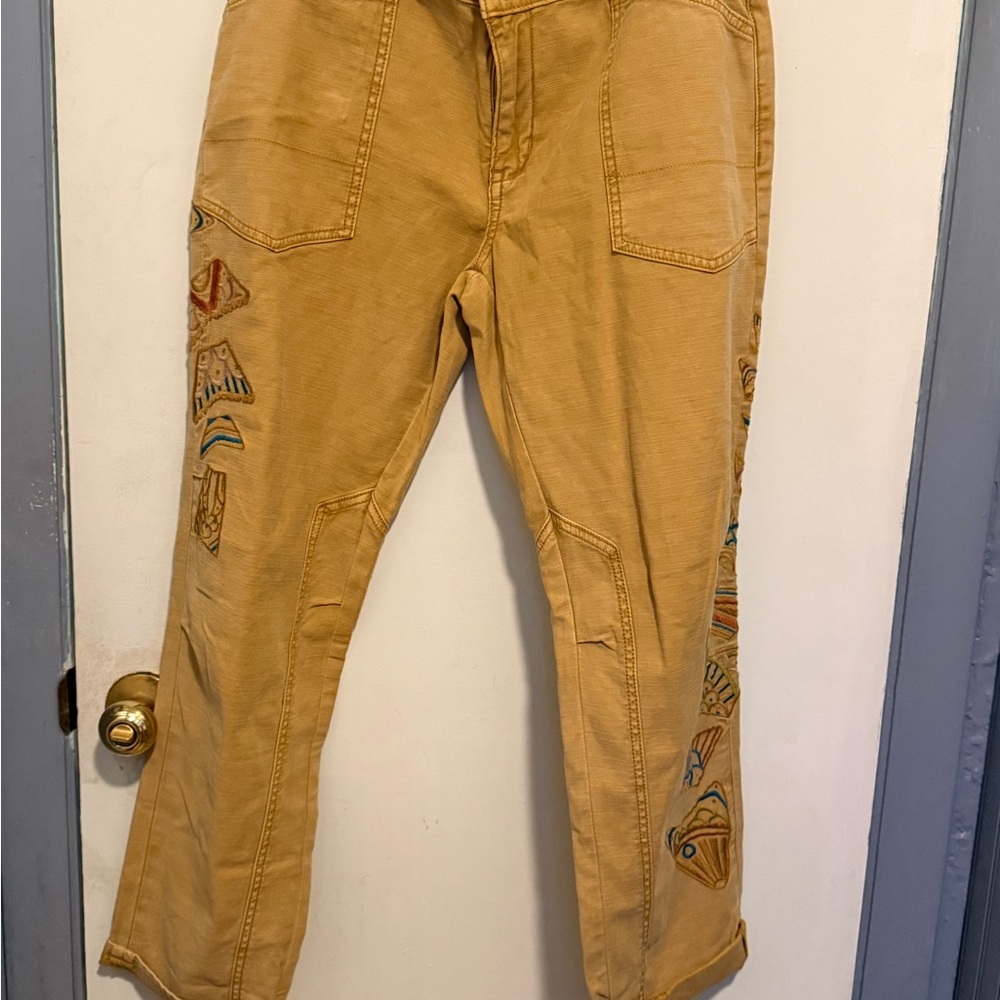 Pilcro The Wanderer Embroidered Trousers from Anthropologie